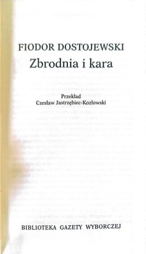 Zbrodnia i kara Fiodor Dostojewski brak obwoluty