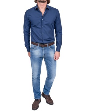 Jeans męskie spodnie klasyczne z przetarciami PL - 108cm/L30