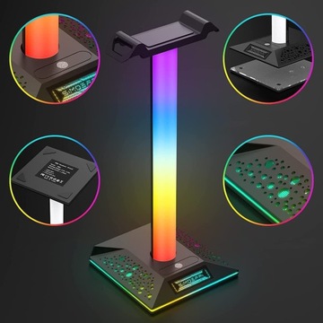 ПОДСТАВКА ДЛЯ НАУШНИКОВ RGB, УНИВЕРСАЛЬНЫЙ ДЕРЖАТЕЛЬ ДЛЯ ИГРОВЫХ НАУШНИКОВ НА СТОЛЕ
