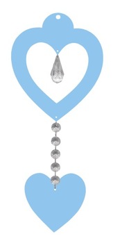 Z16b Zawieszka ozdoba ażur serce kryształ czerwony