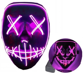 СВЕТОДИОДНАЯ МАСКА ДЛЯ НОВОГО ГОДА СВЕТЯЩАЯСЯ СВЕТОДИОДНАЯ МАСКА СТРАШНАЯ ВЕЧЕРИНКА МАСКА КРАСНАЯ