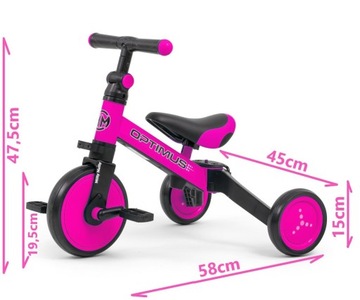 Велосипед MILLY MALLY 3в1 ОПТИМУС розовый