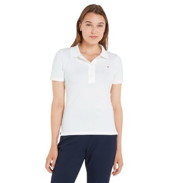 TOMMY HILFIGER KOSZULKA DAMSKA POLO ECRU r.M