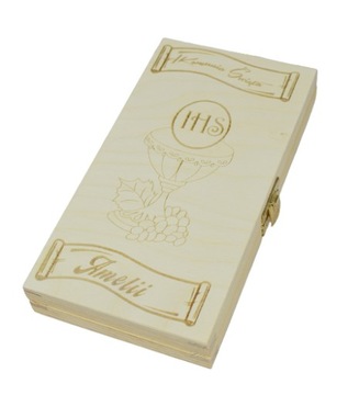 Drewniane pudełko z grawerem na pieniądze biżuteri