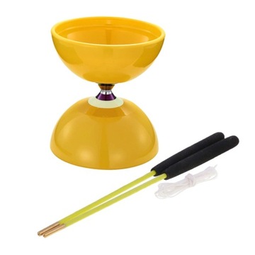 Zabawka Diabolo z patyczkami Diabolo Elastyczna chińska zabawka Diabolo Zabawka w kolorze żółtym