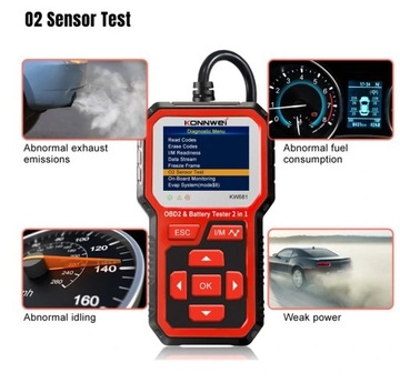 ДИАГНОСТИЧЕСКИЙ ТЕСТЕР OBD2 ДЛЯ АККУМУЛЯТОРОВ 6 В 12 В