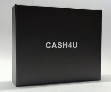 Portfel Męski CASH4U Skórzany Ochrona Kart RFID Zapięcie Pudełko Prezentowe