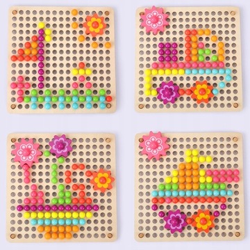 ДЕРЕВЯННЫЙ ПАЗЛ ГРИБНЫЕ ШПИЛЬКИ МОЗАИКА