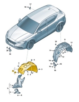 NADKOLE PRAWY PRZÓD CUPRA LEON ORYGINAŁ 5FA809958H