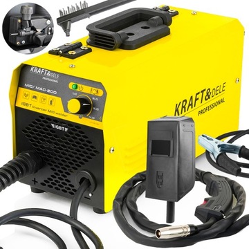 SPAWARKA MIGOMAT BEZ-GAZOWY FLUX MIG MAG 200A 230V KRAFT&DELE PROFESIONAL