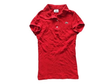 LACOSTE DEVANLAY CLASSIC RED POLO Damska Koszulka Polo 38 / M