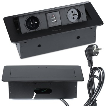 GNIAZDO CHOWANE W BLAT NABLATOWE GNIAZDKO + 2 USB