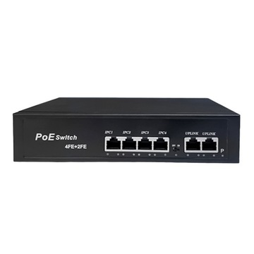 Коммутатор POE 4+2 4xPOE 2xUplink 10/100 Мбит/с, 65 Вт PoE+ для камер + функция РАСШИРЕНИЯ
