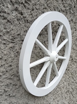 Колесо от телеги, деревянное колесо, 52 см, бук, черно-белое