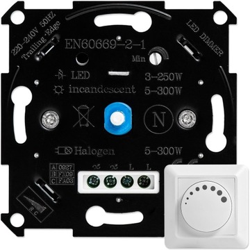Ściemniacz LED, ściemniacz obrotowy, podtynkowy LED do lamp LED 230V