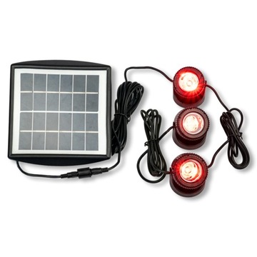LAMPA SOLARNA - ZESTAW 3 REFLEKTORÓW LED ŚWIATŁO KOLOROWE