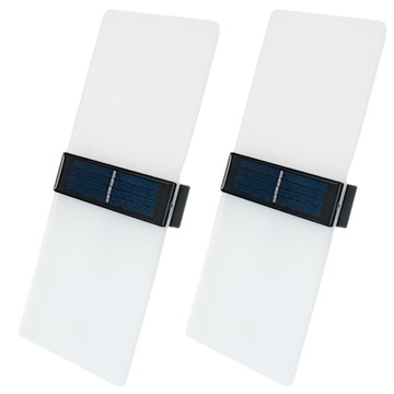 2x Kinkiet Solarny Lampka Solarna AKRYL LED Zewnętrzna Czujnik Zmierzchu