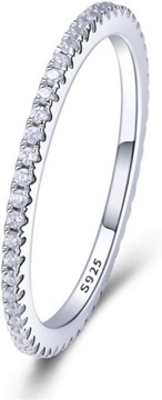 Pierścionek z białymi cyrkoniami delikatny wykonany ze srebra s925 roz.6