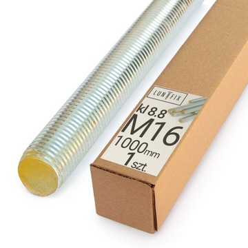Pręt gwintowany M16x1000 mm ocynk ocynkowany szpilka kl. 8.8 DIN 976 1 szt.