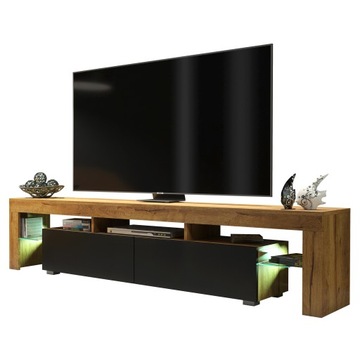 STOLIK SZAFKA TV 200CM RETRO LOFT DĄB/CZARNY E036