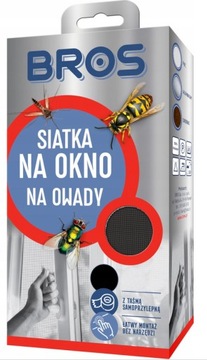 BROS Siatka na owady moskitiera 150x180 czarna