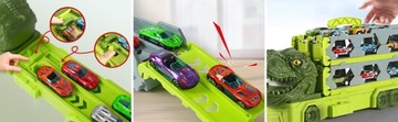 Kreatywny Transporter Dinozaurów Zestaw Zabawek z 6 Wyścigowymi Autami
