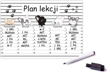 PLAN LEKCJI magnetyczny ZMYWALNY + PISAK