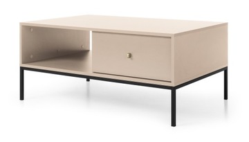 Stolik Kawowy z Szufladą do Salonu Emma 103 cm Beż
