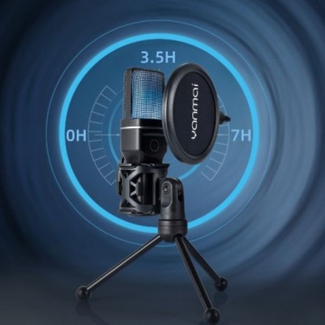 Mikrofon Bezprzewodowy 777W Led RGB USB-C Lightning komputer PC