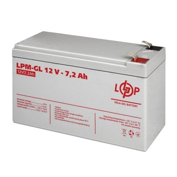 AKUMULATOR ŻELOWY 12V 7.2Ah 86.4Wh LPM-GL DO UPS ZASILACZE AWARYJNE