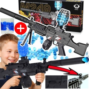 KARABIN M249 PISTOLET AUTOMATYCZNY NA KULKI ŻELOWE AKUMULATOR ELEKTRYCZNY