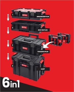 КОМПЛЕКТ QBRICK СИСТЕМА ДВЕ ТЕЛЕЖКИ 6 В 1