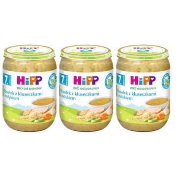 HiPP BIO Rosołek z kluseczkami i indykiem 3x190g