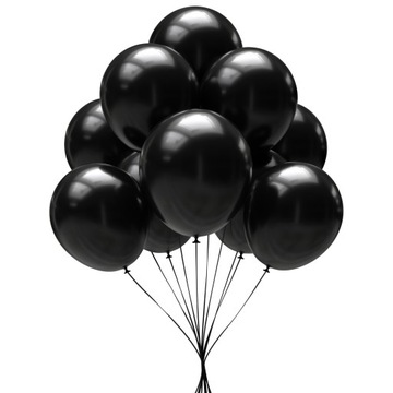 BALONY CZARNE METALICZNE BŁYSZCZĄCE BALONY GLOSSY CHROM 10szt