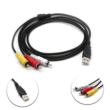 Jednoczęściowy kabel USB do 3 RCA AV Adapter Do