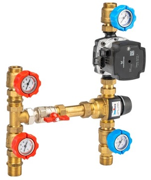 GRUPA POMPOWA DO SPRZĘGŁA Z ZAWOREM TERMOSTATYCZNYM ESBE POMPĄ GRUNDFOS