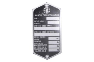 TABLICZKA ZNAMIONOWA JAWA CZ