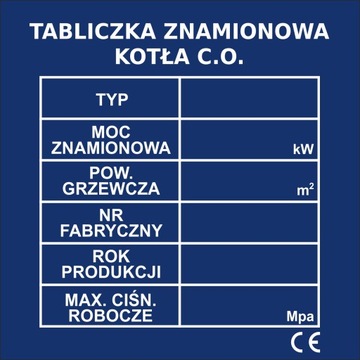 Паспортная табличка печи центрального отопления отопительный котел