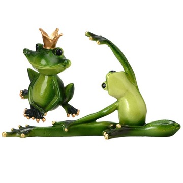 Декор лягушки Статуя из смолы Фигурки животных 2 шт.