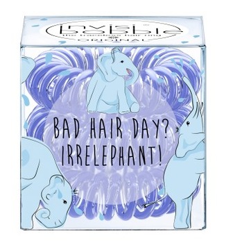 Gumka Sprężynka Niebieska Invisibobble Bad Hair Irrelephant Original 3 szt