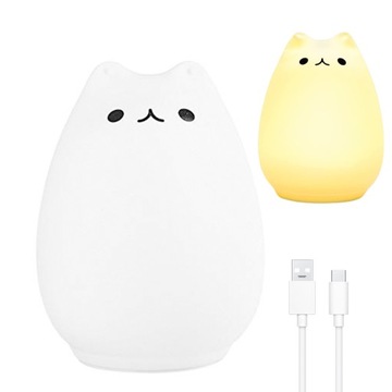 SILIKONOWA LAMPKA NOCNA DLA DZIECI MIĘKKA KOLOROWA RGB LED USB
