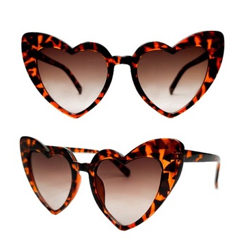 OKULARY PRZECIWSŁONECZNE DAMSKIE SERCA DUŻE KOBIECE OVERSIZE HEART UV400