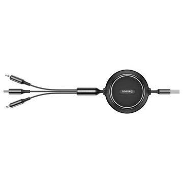 Выдвижной кабель Baseus Golden Loop USB 3в1 — micro USB/Lightning/USB-C