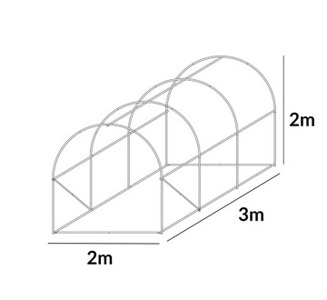 Tunel Foliowy Szklarnia 2x3m Premium Rurka 25⌀ + 34pkt System Nawadniania