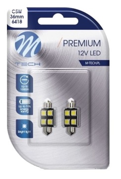 Блистер 2x светодиода L328 - C5W 36 мм 4xSMD5050 RAD