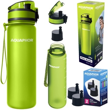Butelka filtrująca AQUAPHOR CITY zielona +3 filtry