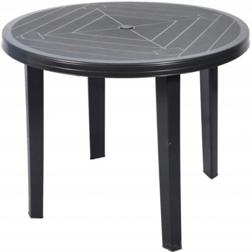 2+1 ZESTAW PLASTIKOWY KRZESŁA STÓŁ PARASOL GRAFIT