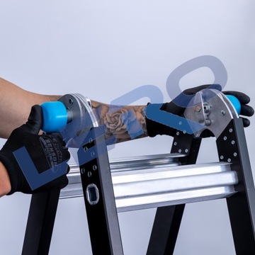 Телескопическая алюминиевая лестница EuroScaffold Eurostages 4x3 PRO