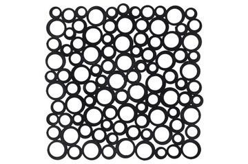 Коврик под раковину, черный, квадратный, 28 см, защитная резиновая вставка, решетка