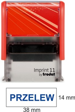 Pieczątka samotuszująca automat z napisem PRZELEW